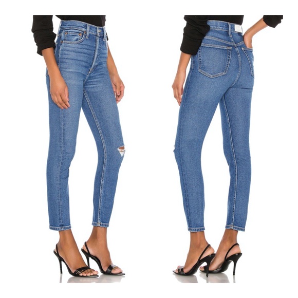 Re/Done Denim - RE/DONE Ultra High Rise Stretch Ankle Crop Jeans